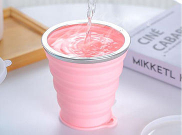 음식 급료 실리콘 마시기를 위한 Foldable 컵 실리콘 접을 수 있는 컵